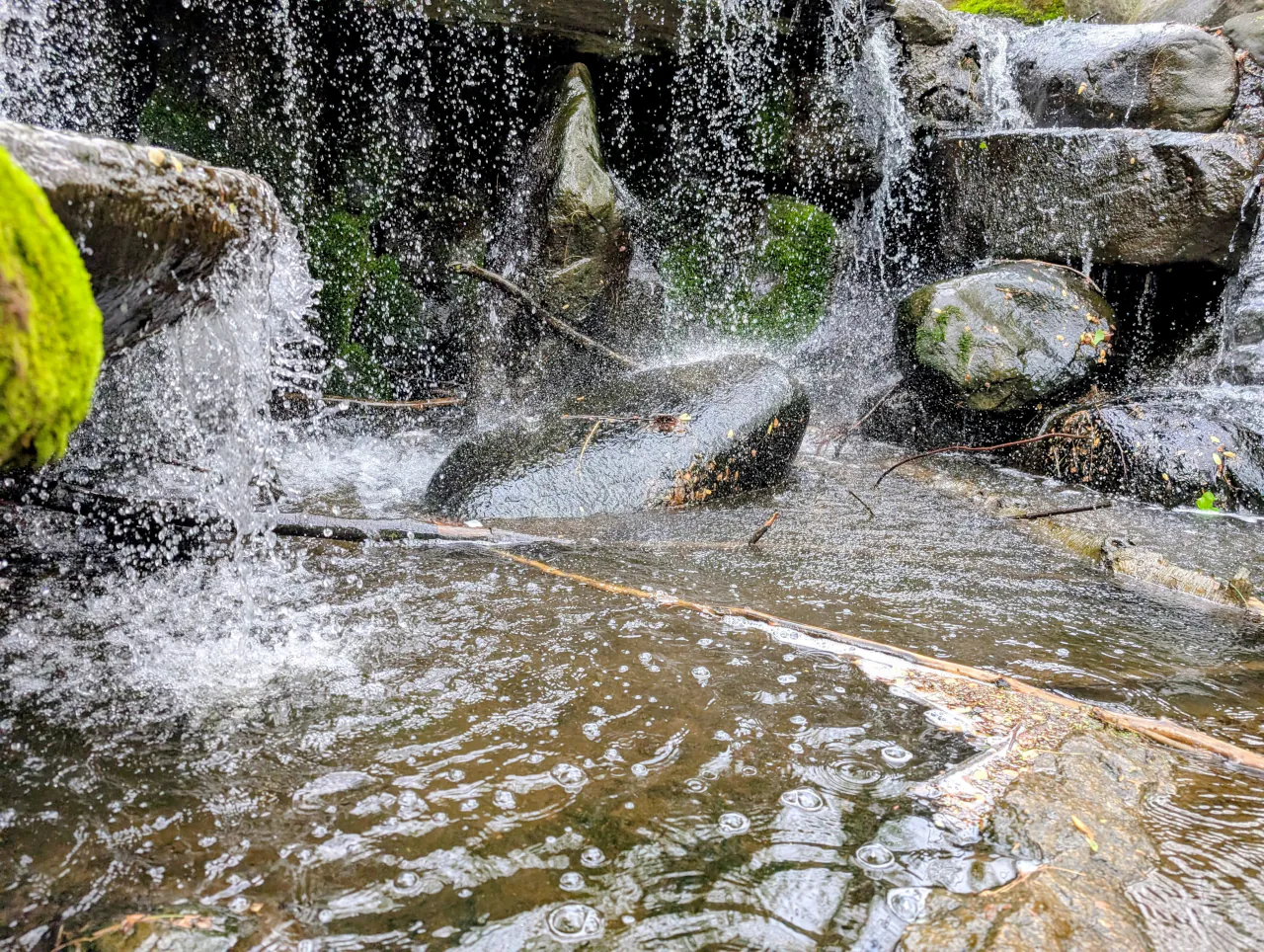 Waterfall on rocks